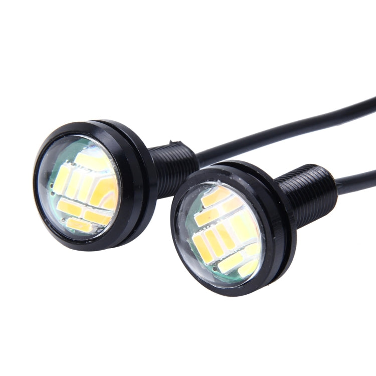2 PCS 2W Car Auto Eagle Eyes Fog Light Turn Light with 12 SMD-4014 LED Lamps, DC 12V Cable Length: 55cm (White + Yellow Light) - Eagle Eye Lamps by buy2fix | Online Shopping UK | buy2fix
