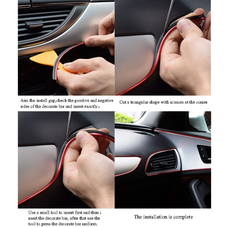 5m Flexible Trim For DIY Automobile Car Interior Moulding Trim Decorative Line Strip with Film Scraper(Yellow) - Anti Collision Sticker by buy2fix | Online Shopping UK | buy2fix