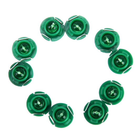 10PCS 2W T4.7 Wedge Instrument Panel LED Light Dashboard Gauge Cluster Indicator Lamp Bulb (Green Light) by buy2fix