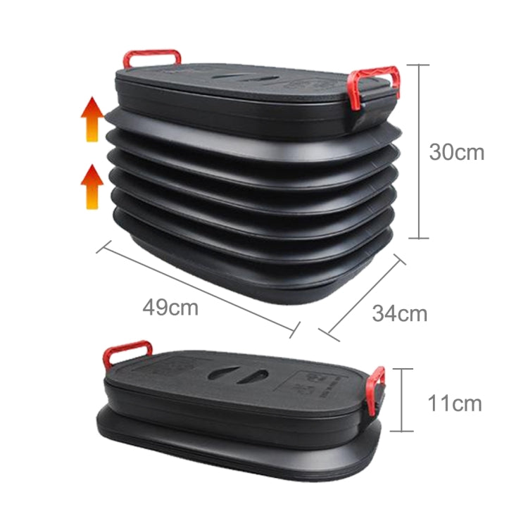 37L Car Collapsible Plastic Organizer Bin with Lid for Camping and Outdoor - Stowing Tidying by buy2fix | Online Shopping UK | buy2fix