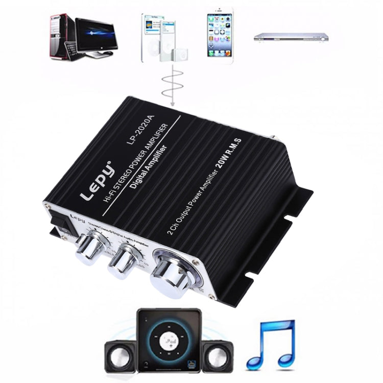 LP-2020A Car / Household HIFI Amplifier Audio, Support MP3, UK Plug with 3A Power Supply by buy2fix