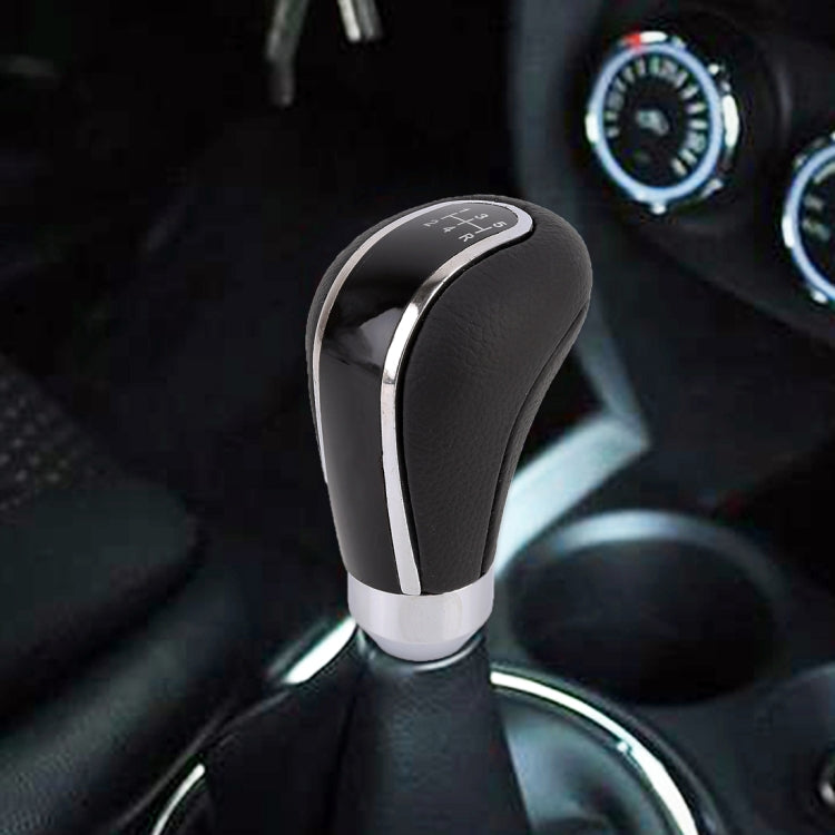 Universal Car Leather Metal Gear Shift Knob Modified Car Auto Transmission Shift Lever Knob(Black) by buy2fix