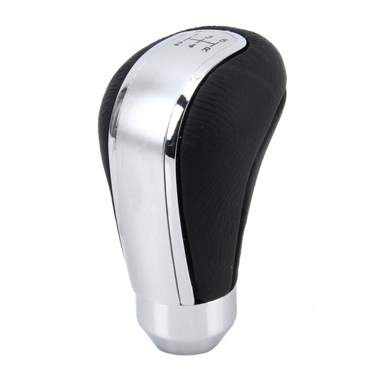 Universal Car Leather Metal Gear Shift Knob Modified Car Auto Transmission Shift Lever Knob(Silver) by buy2fix