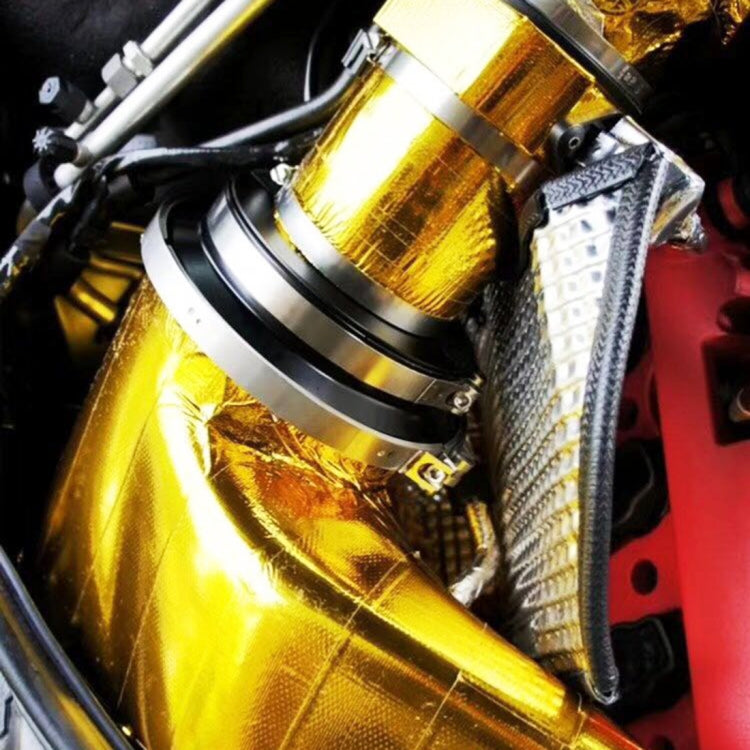 5m Exhaust Wrap Auto Motor Exhaust Heat Shield Aluminum Foil Paper Heat Resistant Wrap(Gold) by buy2fix