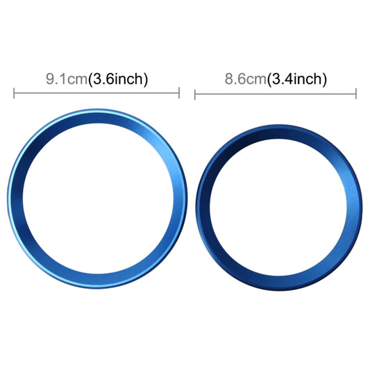 2 PCS/Set Zinc Alloy Steering Wheel Decoration Ring Sticker Logo Car Styling Modification Car Front Logo Ring Decoration Rear Cover Trim Hood Emblem Rings for BMW 3 Series(Blue) by buy2fix