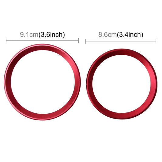 2 PCS/Set Zinc Alloy Steering Wheel Decoration Ring Sticker Logo Car Styling Modification Car Front Logo Ring Decoration Rear Cover Trim Hood Emblem Rings for BMW 3 Series(Red) by buy2fix