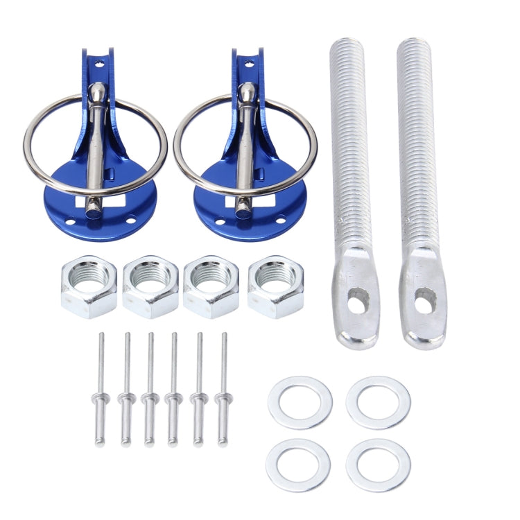A Pair Universal Automobile Engine Cover Lock Carbon Fiber Hood Lock Car Modification Cover Lock Pull-type Engine Cover Lock Mount Bonnet Hood Pins Lock for Car Modification(Blue) by buy2fix