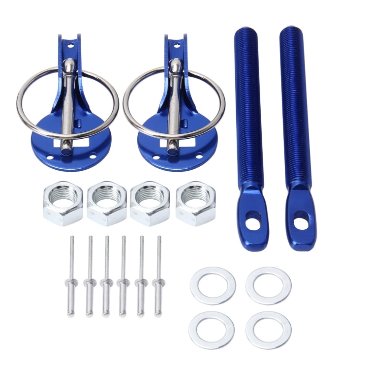 A Pair Universal Automobile Engine Cover Lock Carbon Fiber Hood Lock Car Modification Cover Lock Pull-type Engine Cover Lock Mount Bonnet Hood Pins Lock for Car Modification(Blue) by buy2fix