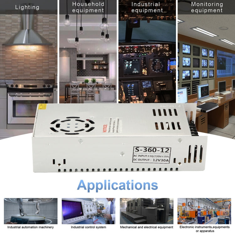 AC 220V to DC 12V 30A 360W Power Adapter AC-DC Converter Step Down Module Voltage Transformer Switch Power - Others by buy2fix | Online Shopping UK | buy2fix