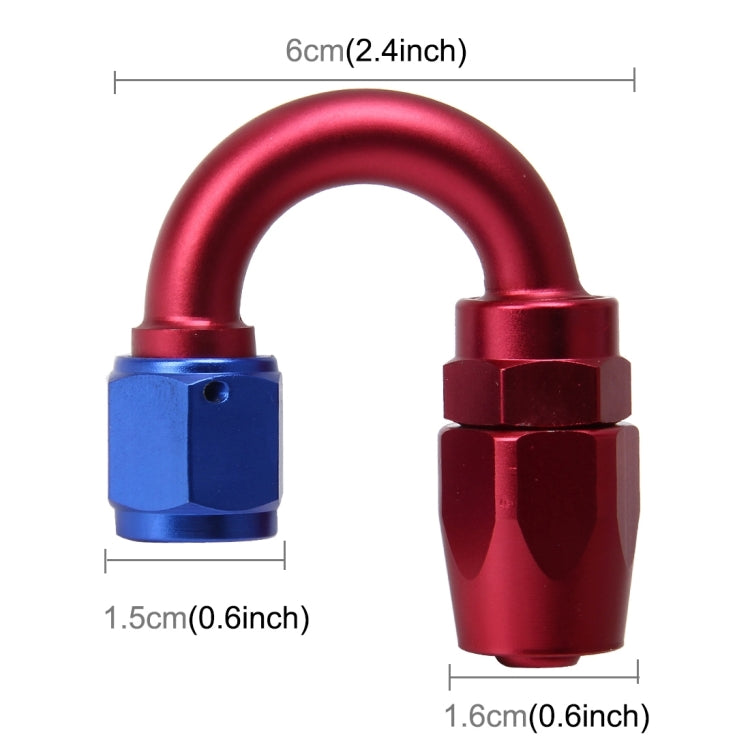 Pipe Joints 180 Degree Swivel Oil Fuel Fitting Adaptor Oil Cooler Hose Fitting Aluminum Alloy AN6 Curved Fitting Car Auto Accessories by buy2fix