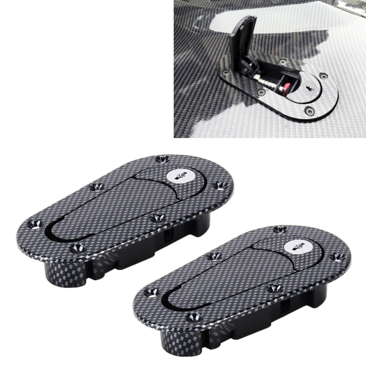 A Pair Car Carbon Fiber Cover Lock Modified Hood Lock General Racing Car Cover Lock(Carbon Black) - Locks & Hasps by buy2fix | Online Shopping UK | buy2fix