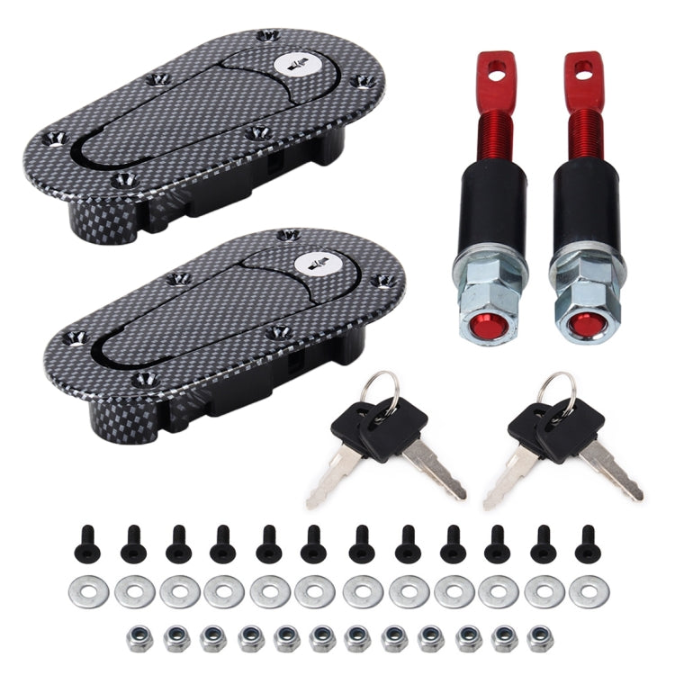 A Pair Car Carbon Fiber Cover Lock Modified Hood Lock General Racing Car Cover Lock(Carbon Black) - Locks & Hasps by buy2fix | Online Shopping UK | buy2fix