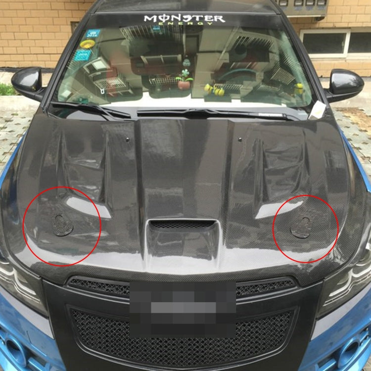 A Pair Car Carbon Fiber Cover Lock Modified Hood Lock General Racing Car Cover Lock(Black) by buy2fix