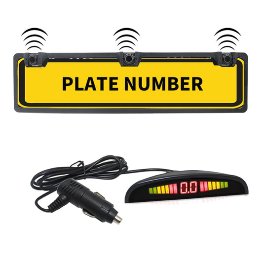 PZ300L-W Wireless Europe Car License Plate Frame Parking Sensors Reversing Radar with 3 Radar Detector - Rear View Cameras by buy2fix | Online Shopping UK | buy2fix