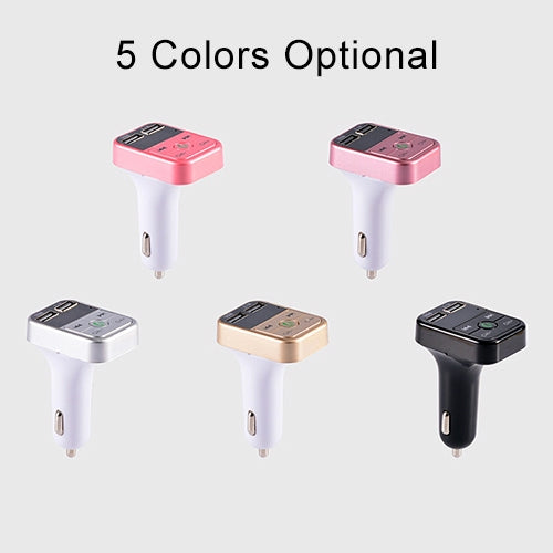 B2 Dual USB Charging Bluetooth FM Transmitter MP3 Music Player Car Kit, Support Hands-Free Call & TF Card & U Disk (Rose Gold) by buy2fix