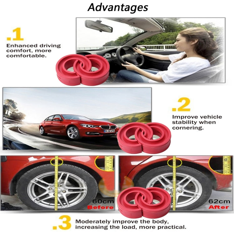 2 PCS Car Auto E Type Shock Absorber Spring Bumper Power Cushion Buffer, Spring Spacing: 17mm, Colloid Height: 38mm(Red) - Power Cushion by buy2fix | Online Shopping UK | buy2fix