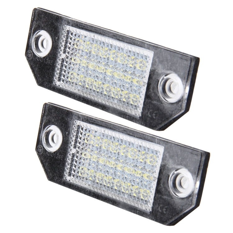 2 PCS License Plate Light with 24 SMD-3528 Lamps for Ford Focus,2W 120LM,6000K, DC12V(White Light) - License Plate Lights by buy2fix | Online Shopping UK | buy2fix