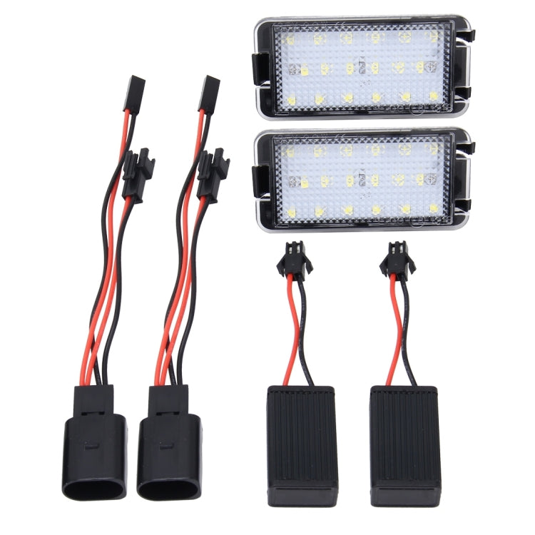2 PCS LED License Plate Light with 18 SMD-3528 Lamps for Seat,2W 120LM,6000K, DC12V(White Light) - License Plate Lights by buy2fix | Online Shopping UK | buy2fix