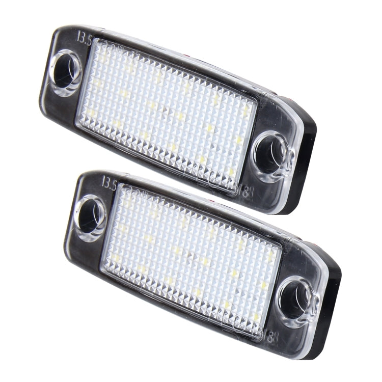2 PCS LED License Plate Light with 18 SMD-3528 Lamps for Hyundai Sonata,2W 120LM,6000K, DC12V(White Light) - License Plate Lights by buy2fix | Online Shopping UK | buy2fix