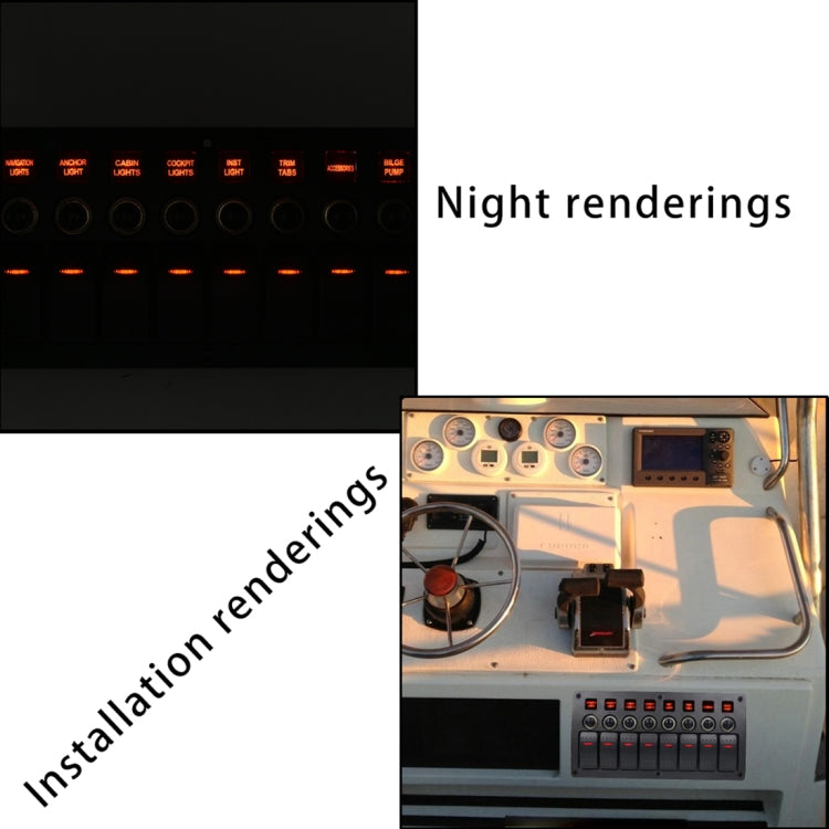 3Pin 8 Way Switches Combination Switch Panel with Light and Projector Lens for Car RV Marine Boat - Car Switches by buy2fix | Online Shopping UK | buy2fix