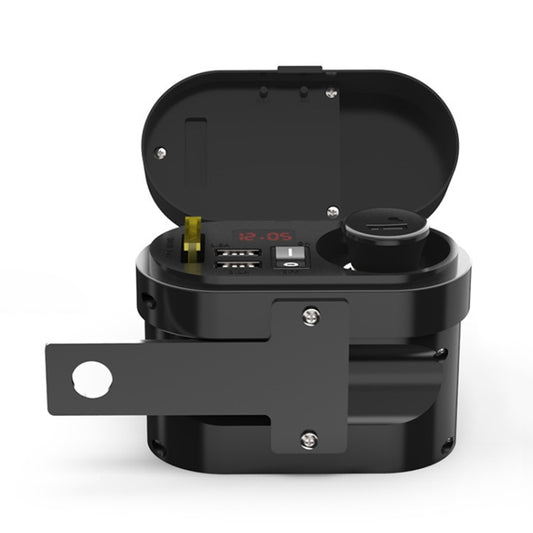 3A Motorcycle Multi-functional Cigarette Lighter Socket Voltmeter + Cigarette Lighter Socket + Dual USB - Battery Charger by buy2fix | Online Shopping UK | buy2fix