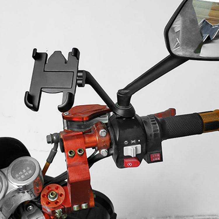 Motorcycle Rear View Mirror Aluminum Alloy Bracket(Black) by buy2fix