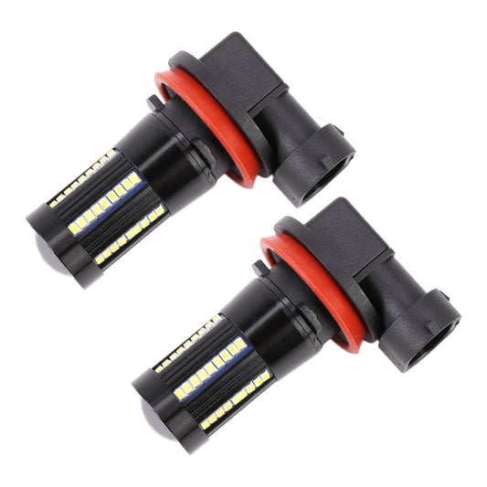 2 PCS H11 / H8 DC9-16V / 8.2W / 6000K / 655LM Car Auto Fog Light 66LEDs SMD-2016 Lamps by buy2fix