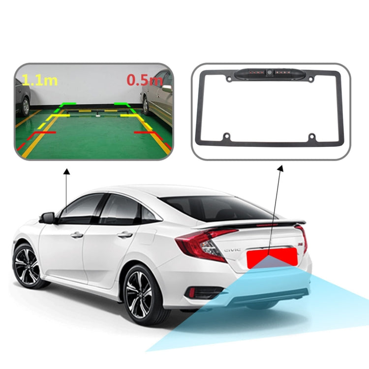 PZ422 America Car License Plate Frame 120 Degree Rear View Camera - Rear View Cameras by buy2fix | Online Shopping UK | buy2fix