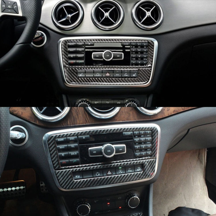 Car Carbon Fiber CD Panel Decorative Sticker for Mercedes-Benz GLA 2015-2018 by buy2fix
