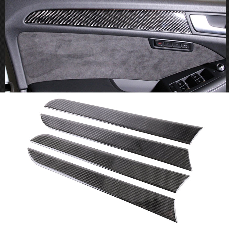 4 PCS Car Carbon Fiber Inner Door Panel Decorative Sticker for Audi A4L / A5 / Q5 2009-2016 - Car Interior Mouldings by buy2fix | Online Shopping UK | buy2fix