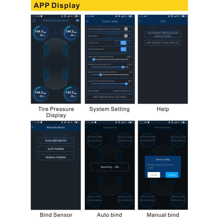 V11B Car Smart Multi-functional Tire Air Pressure Inflator Gauge Vehicle Tester Inflation Monitoring, Support Bluetooth 4.0 - Tire Pressure Gauges by buy2fix | Online Shopping UK | buy2fix