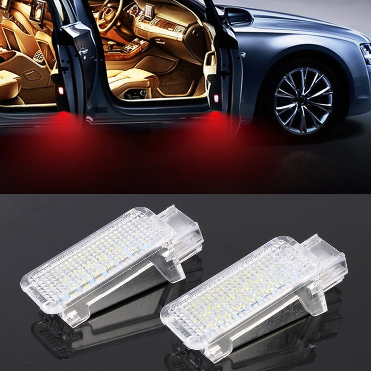 2 PCS LED Car DC 12V 1.5W Door Lights Lamps for Audi / Volkswagen(Red Light) - Atmosphere lights by buy2fix | Online Shopping UK | buy2fix