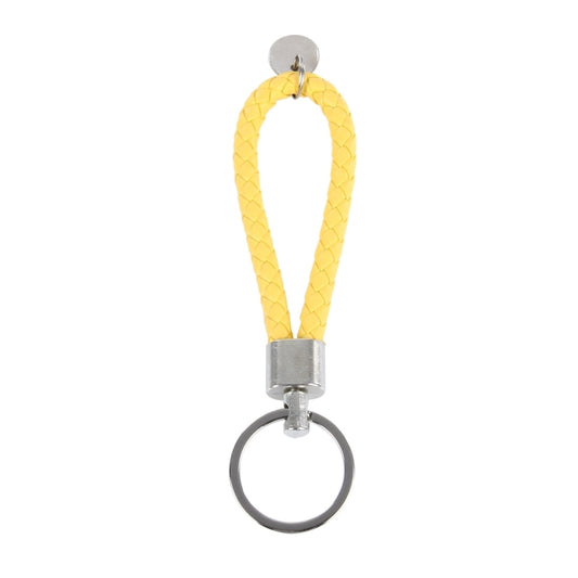 5pcs Car Key Ring Holder With Leather Strip(Yellow) by buy2fix