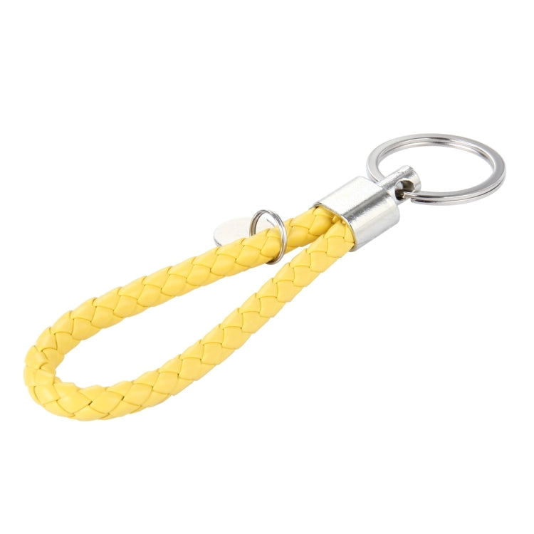 5pcs Car Key Ring Holder With Leather Strip(Yellow) by buy2fix