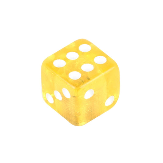 4 PCS Plastic Plated Dice Shape Universal Tire Valve Stem Cap(Yellow) by buy2fix