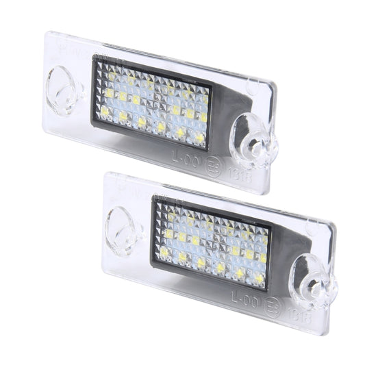 2 PCS License Plate Light with 18 SMD-3528 Lamps for Audi,2W 120LM, DC12V (White Light) by buy2fix