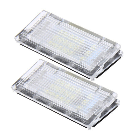 2 PCS License Plate Light with 18 SMD-3528 Lamps for BMW E46 4D 1998-2003,2W 120LM,6000K, DC12V (White Light) by buy2fix