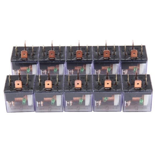 10 PCS JD-1912 80 AMP 12V Waterproof Car Auto Four Plugs Relay with Warning Light - Relays by buy2fix | Online Shopping UK | buy2fix