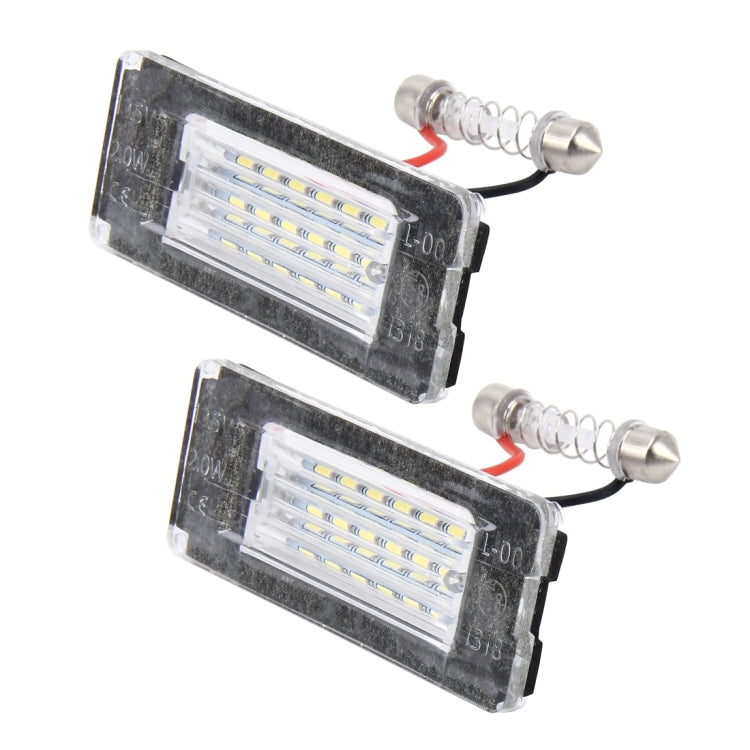 2 PCS License Plate Light with 18 SMD-3528 Lamps for BMW MINI R56,2W 120LM,6000K, DC12V (White Light) - License Plate Lights by buy2fix | Online Shopping UK | buy2fix