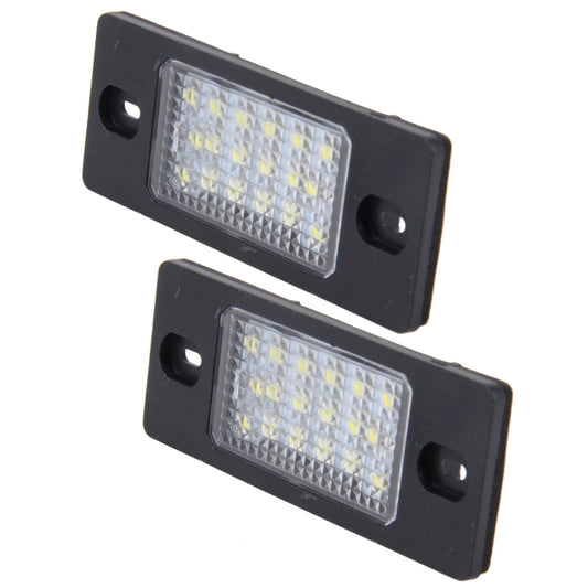 2 PCS License Plate Light with 18 SMD-3528 Lamps for Volkswagen Touareg 2003-2010 ,Prosche Cayenne 2002-2010,2W 120LM, DC12V (White Light) - License Plate Lights by buy2fix | Online Shopping UK | buy2fix