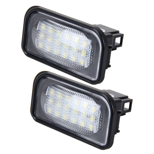 2 PCS License Plate Light with 18 SMD-3528 Lamps for Mercedes-Benz W203 4D ,2W 120LM 6000K, DC12V,with Canbus (White Light) by buy2fix