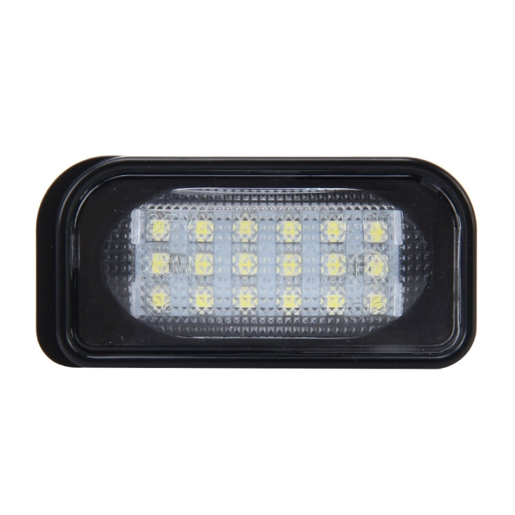 2 PCS License Plate Light with 18 SMD-3528 Lamps for Mercedes-Benz W203 4D ,2W 120LM 6000K, DC12V,with Canbus (White Light) - License Plate Lights by buy2fix | Online Shopping UK | buy2fix