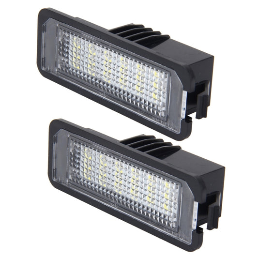 2 PCS License Plate Light with 18 SMD-3528 Lamps for Volkswagen,2W 120LM,6000K, DC12V(White Light) by buy2fix