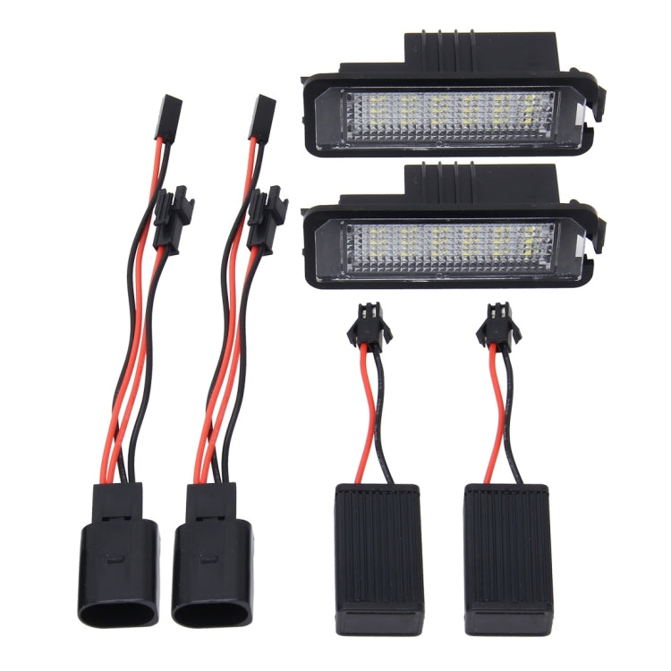 2 PCS License Plate Light with 18 SMD-3528 Lamps for Volkswagen,2W 120LM,6000K, DC12V(White Light) - License Plate Lights by buy2fix | Online Shopping UK | buy2fix