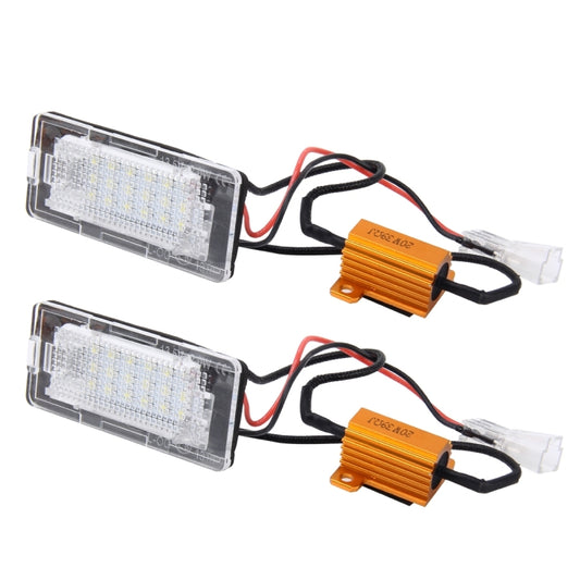 2 PCS License Plate Light with 18 SMD-3528 Lamps for Volkswagen,2W 120LM,6000K, DC12V(White Light) - License Plate Lights by buy2fix | Online Shopping UK | buy2fix