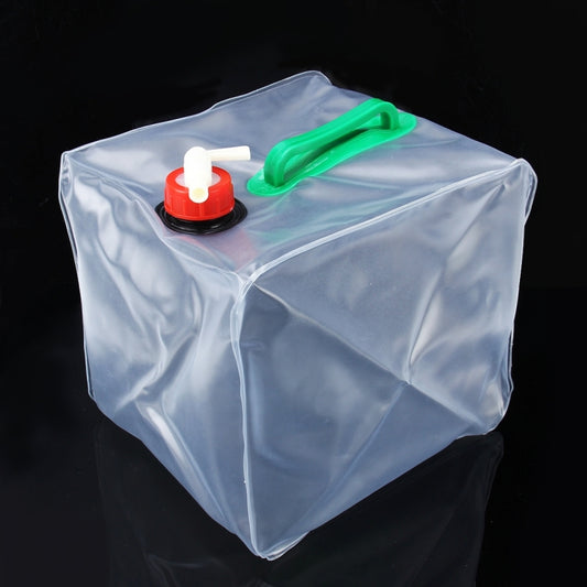 10L Outdoor Transparent PVC Foldable Water Bag Container with ON/OFF Switch by buy2fix