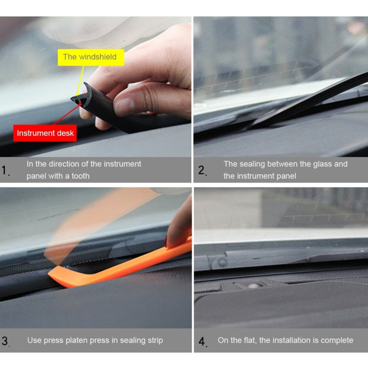 1.5m Car Instrument Desk Decorative Strip Rubber Chrome Decoration Strip Seal - Anti Collision Sticker by buy2fix | Online Shopping UK | buy2fix