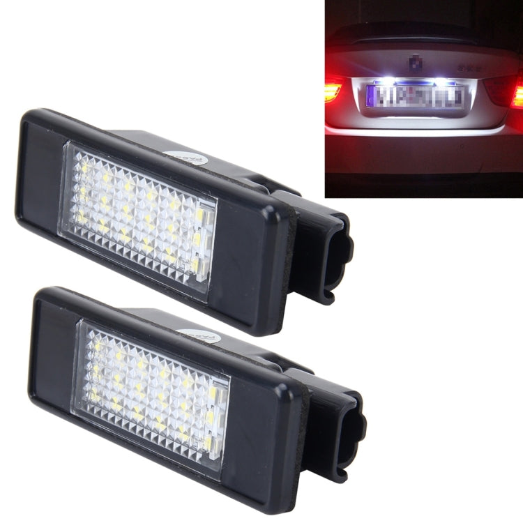 2 PCS License Plate Light with 24 SMD-3528 Lamps for Peugeot Citroen (White Light) - License Plate Lights by buy2fix | Online Shopping UK | buy2fix