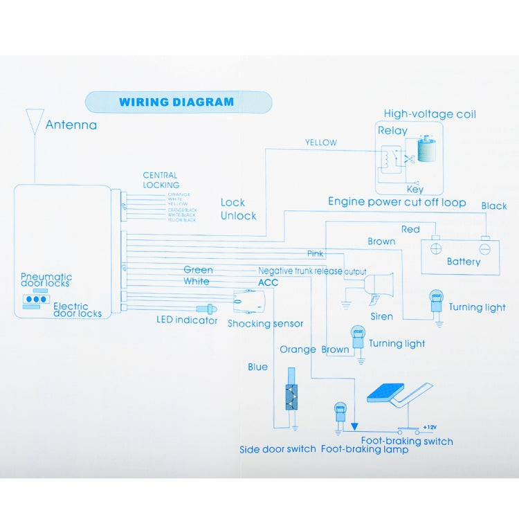 Car Safety Warning Alarm System with Two Remote Controls, DC 12V by buy2fix