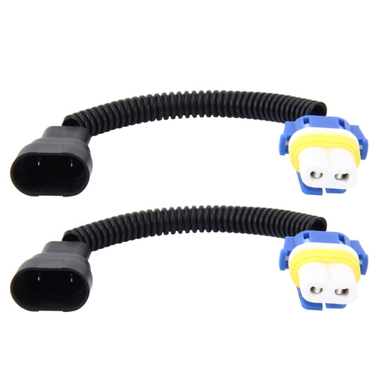 2 PCS 9006 Car HID Xenon Headlight Male to Female Conversion Cable with Ceramic Adapter Socket by buy2fix